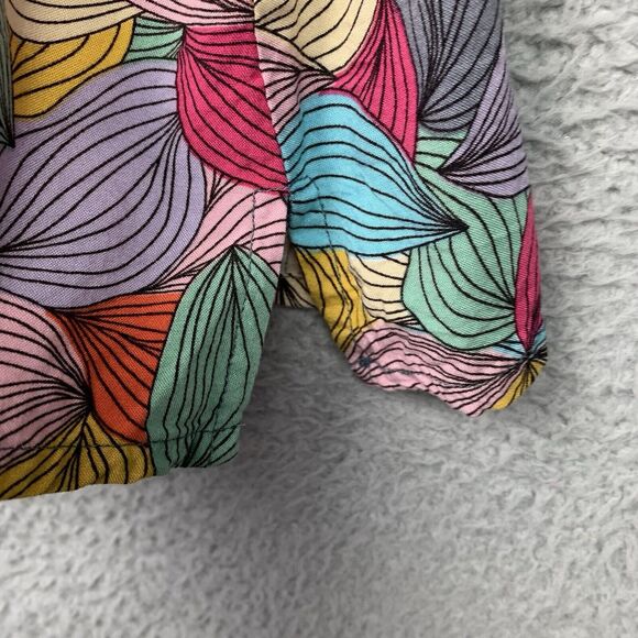 Parsley & Sage Shirt Womens XL Artsy Hosta Leaf Geometric All Over Print Blouse - Picture 5 of 9